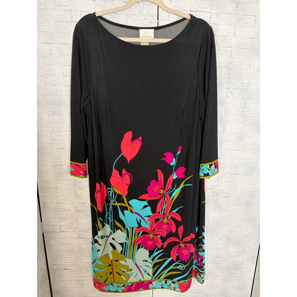 Danna Morgan women's dress long sleeve knee length floral evening  plus size